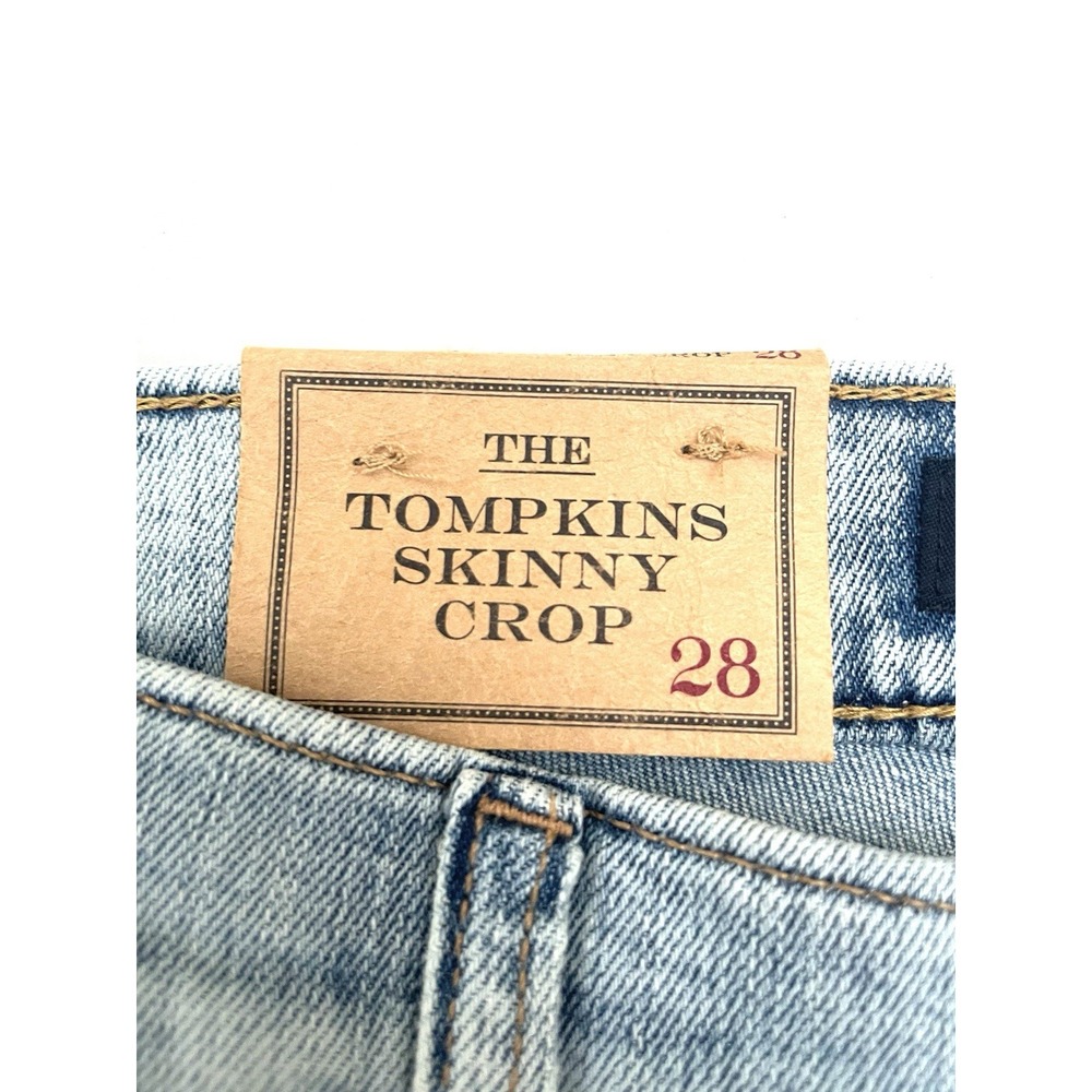 NWT Polo Ralph Lauren The Tompkins Skinny Crop Distressed Jeans 28 Light Wash - Picture 4 of 13